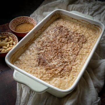 featured image almond milk rice pudding
